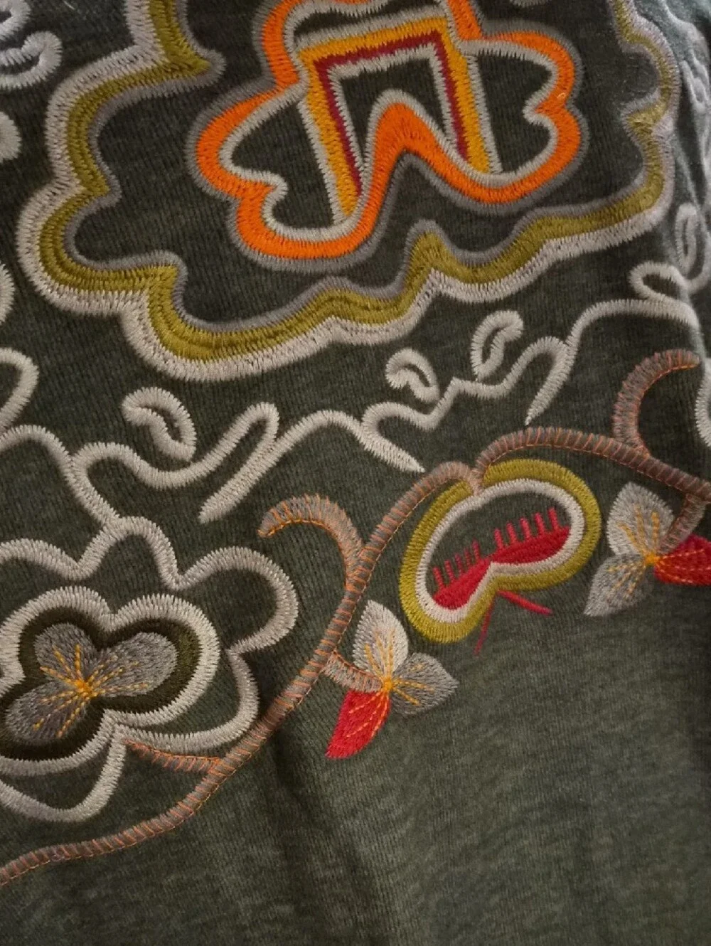 Soft Surroundings Teal Embroidered Open-Front Hooded Cardigan